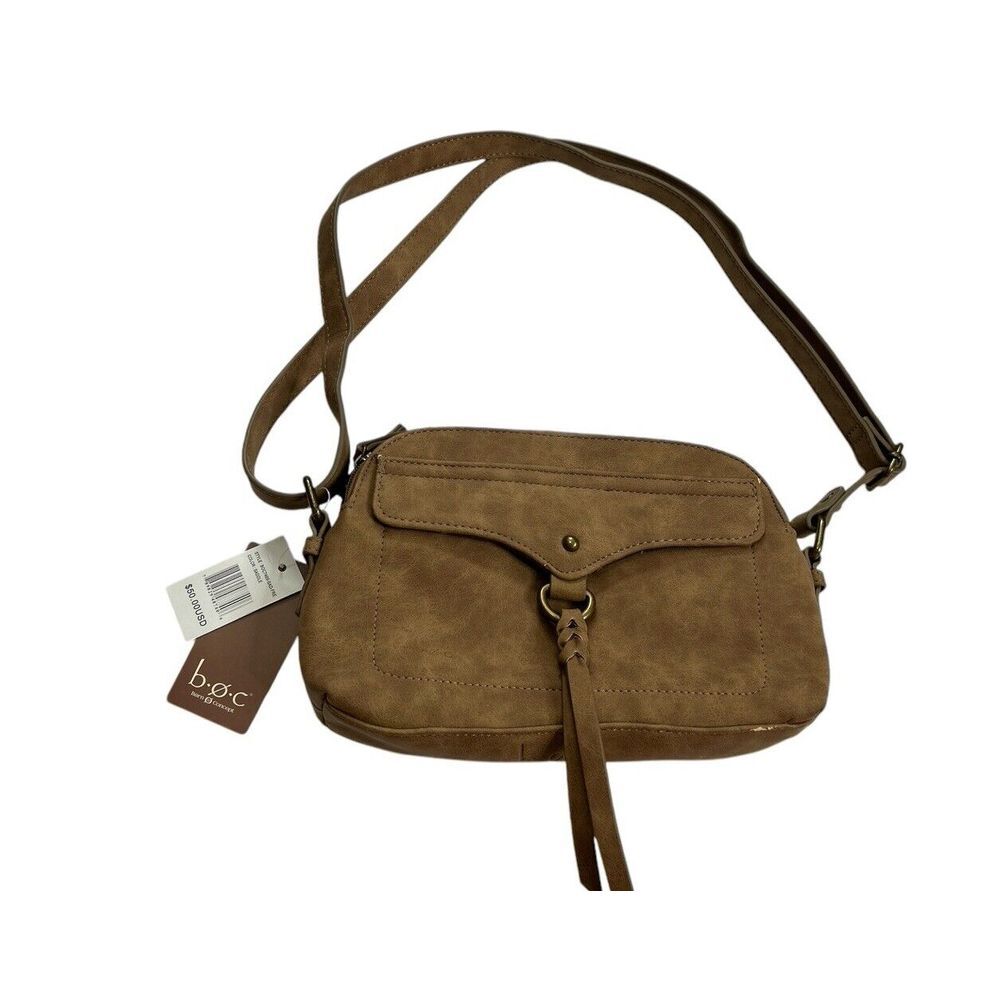 B.O.C. Born Concept Shoulder Faux‎ Leather Purse Bags Handbags Brown 10x10 NEW